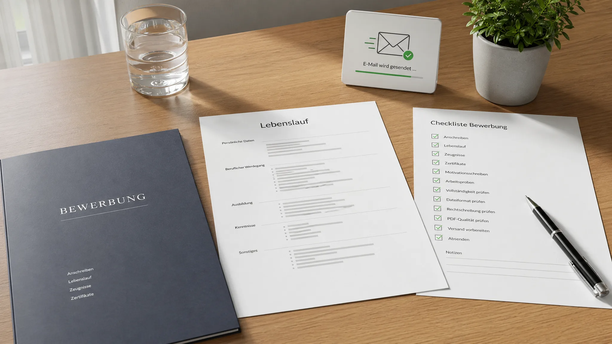 Lebenslauf-Checkliste vor dem Absenden der Bewerbung.