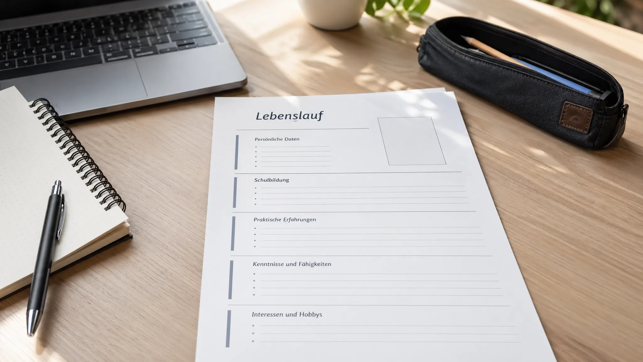 Lebenslauf-Vorlage für Schüler